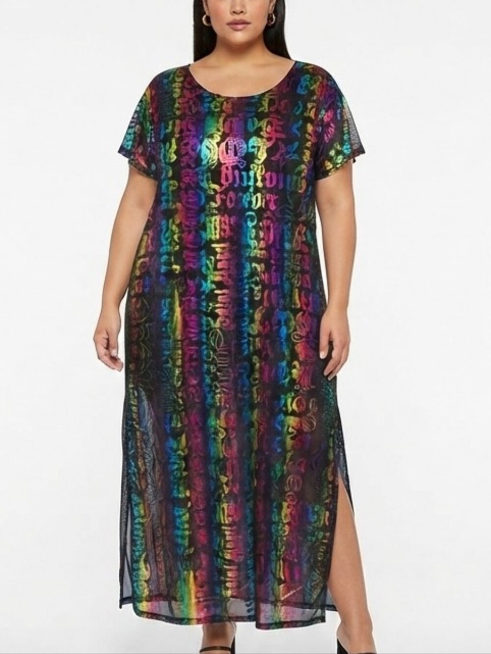 NWT Rouge Holographic Mesh Cover-Up Dress  ( Runs Smaĺl)